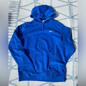 Blue Nike single swoosh pullover hoodie